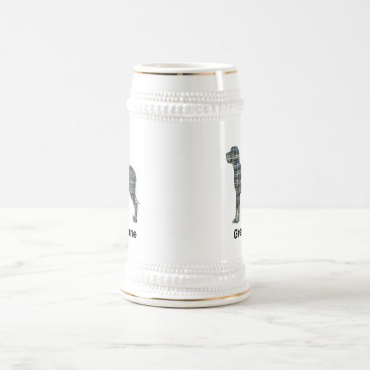 Chope À Bière Grande Dane Chien Silhouette Jaune et Grille Noire (Centre)