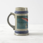 Chope À Bière Gray/Bleu de spatule rose 22 oz Stein (Gauche)