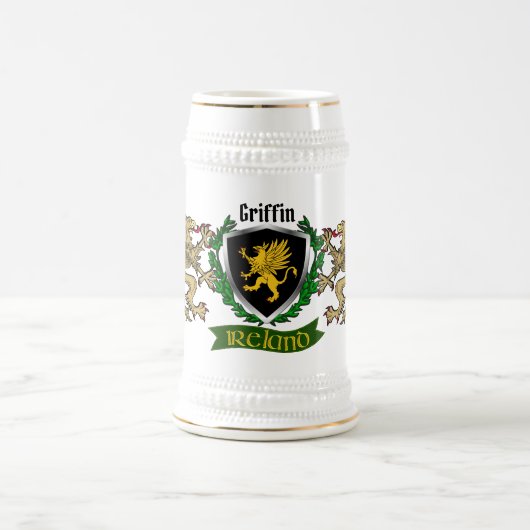 Chope À Bière Griffin/O'Griffy Irish Shield Beer Stein (Centre)