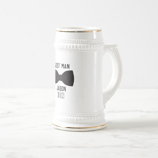Chope À Bière Groom Best Man Wedding Party Cadeau (Devant droit)