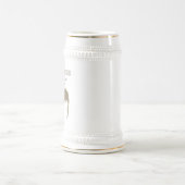 Chope À Bière Groomsman Gold Elephant Simple Monogramme (Centre)