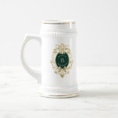 Chope À Bière Groomsmen Monogramme Baroque (Gauche)