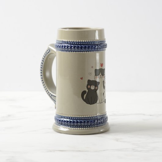 Chope À Bière groupe de chats mignons | Conception amoureux des (Devant gauche)