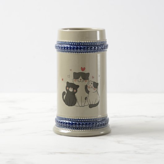 Chope À Bière groupe de chats mignons | Conception amoureux des  (Centre)