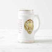 Chope À Bière Guerrier Stein spartiate d'or (Devant droit)