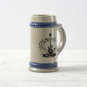 Chope À Bière Guitare et notes musicales (Devant droit)