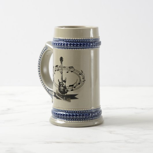 Chope À Bière Guitare et notes musicales (Devant gauche)