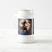 Chope À Bière Halloween Steampunk Witch Vol au clair de lune (Devant gauche)