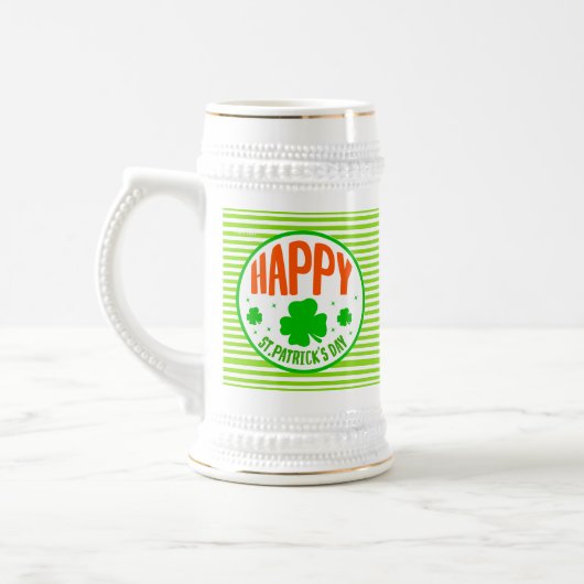 Chope À Bière Happy St. Patrick's Day Circle Design-63501 (Gauche)