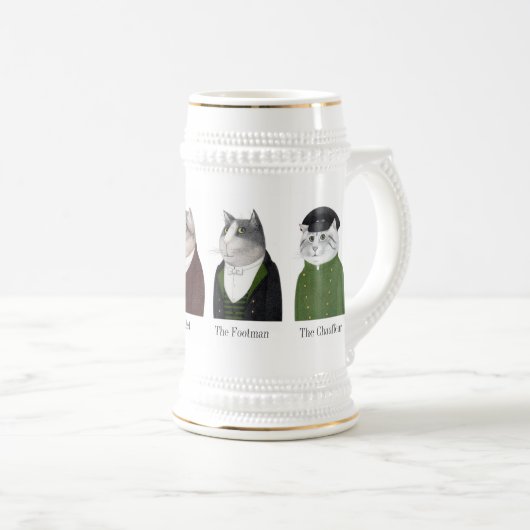 Chope À Bière HOMMES CHATS Stein + Texte (Devant droit)