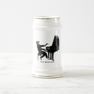 Chope À Bière Hyena Piano Music Player Imaginaire Art Beer Stein