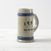 Chope À Bière I (Italian Flag Heart Love) Your Text (Devant droit)