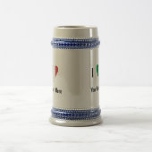 Chope À Bière I (Italian Flag Heart Love) Your Text (Centre)