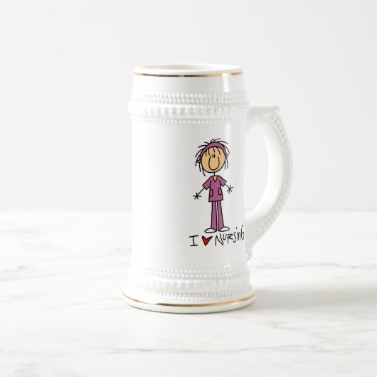 Chope À Bière I Love Nursing T-shirts and Gifts (Devant droit)