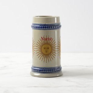 Chope À Bière Illustration d'art de visage de soleil Thunder_Cov