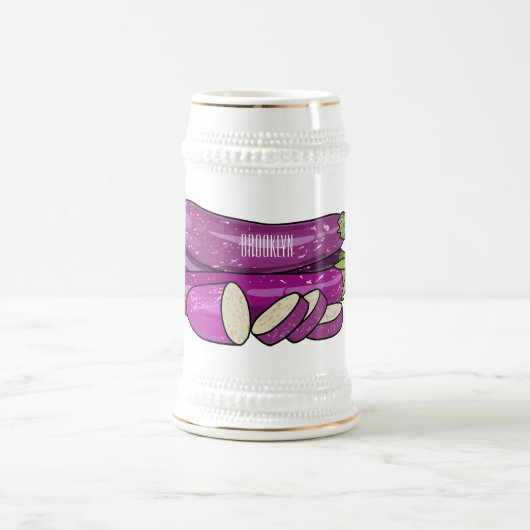 Chope À Bière Illustration d'aubergine (Centre)