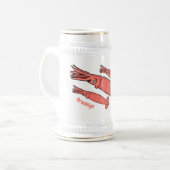 Chope À Bière Illustration de calamar rose (Devant gauche)