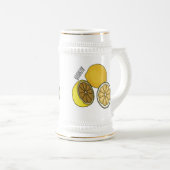 Chope À Bière Illustration de citron (Devant droit)