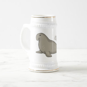 Chope À Bière Illustration de dessin de phoque éléphant