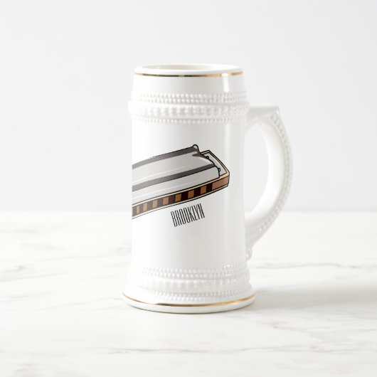 Chope À Bière Illustration de dessin d'Harmonica (Devant droit)