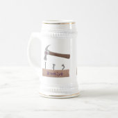 Chope À Bière Illustration de dessin mignon, marteau et ongles (Devant gauche)