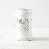 Chope À Bière Illustration de dessin pour chien de Papillon (Devant gauche)