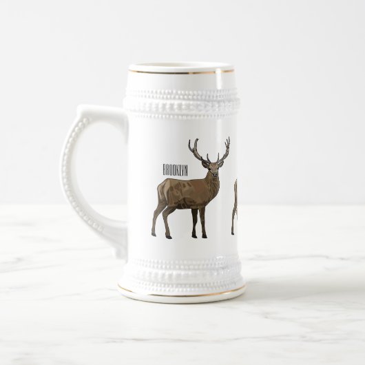 Chope À Bière Illustration de dessin sur le cerf (Gauche)