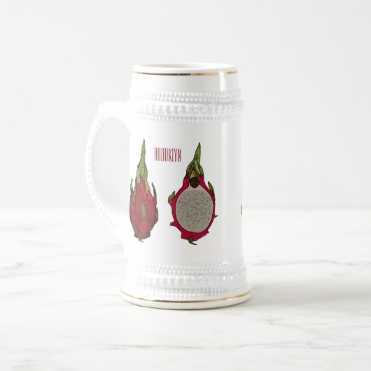 Chope À Bière Illustration de dragon fruit (Devant gauche)