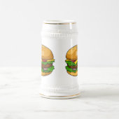 Chope À Bière Illustration de Hamburger (Centre)