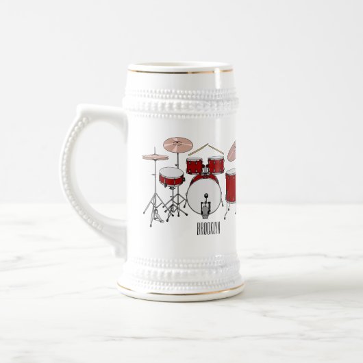Chope À Bière Illustration de kit de batterie (Gauche)