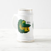 Chope À Bière Illustration de la caricature de poisson de combat (Devant gauche)