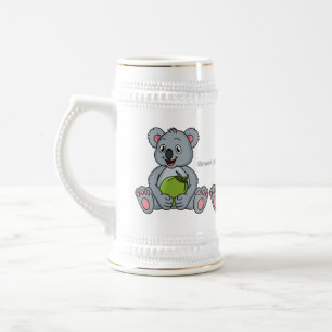 Chope À Bière Illustration de la koala de Cute et de la noix de