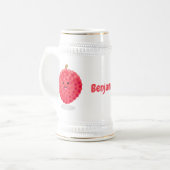 Chope À Bière Illustration de litchee rose mignon (Devant gauche)