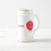 Chope À Bière Illustration de litchee rose mignon (Devant droit)