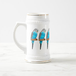 Chope À Bière Illustration de l'oiseau bleu budgerigar