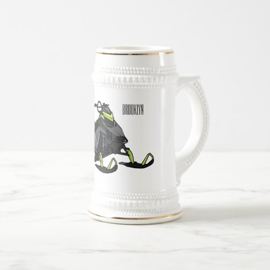 Chope À Bière Illustration de motoneige (Devant droit)