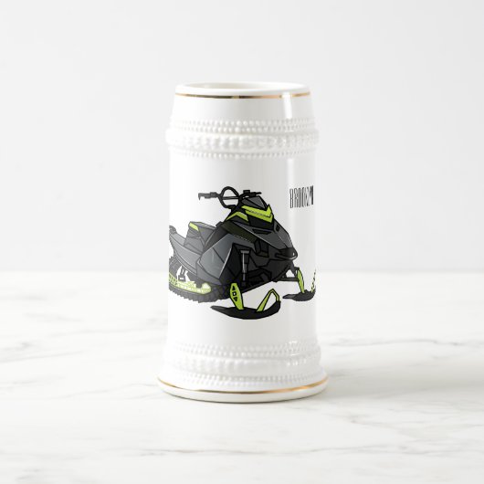 Chope À Bière Illustration de motoneige (Centre)