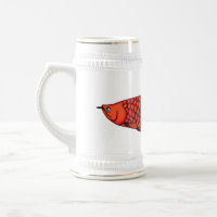 Illustration de poisson Arowana rouge de dessin an