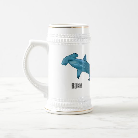 Chope À Bière Illustration de requin marteau (Gauche)
