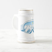 Chope À Bière Illustration des lunettes de ski de montagne blanc (Devant gauche)