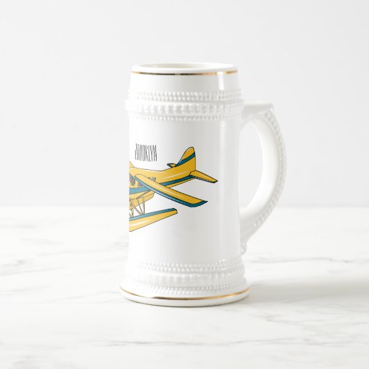 Chope À Bière Illustration d'hydravion (Devant droit)