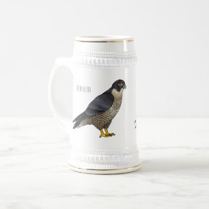 Chope À Bière Illustration d'oiseau de faucon pèlerin