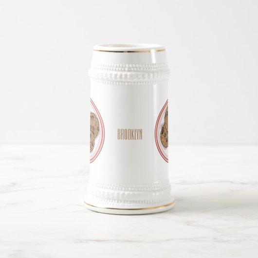 Chope À Bière Illustration du cookie de puce à chocolat (Centre)