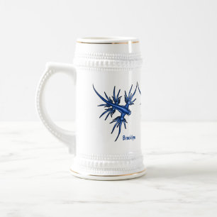 Chope À Bière Illustration du dragon bleu des limaces de mer