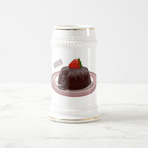 Chope À Bière Illustration du gâteau de lave au chocolat