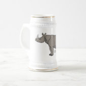 Chope À Bière Illustration du rhinocéros de Javan (Devant gauche)