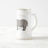 Chope À Bière Illustration du rhinocéros de Javan (Devant droit)