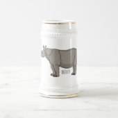 Chope À Bière Illustration du rhinocéros de Javan (Centre)