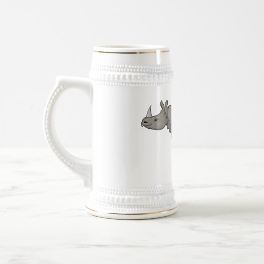 Chope À Bière Illustration du rhinocéros de Javan (Gauche)