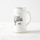 Chope À Bière Illustration du rhinocéros de Javan (Devant droit)